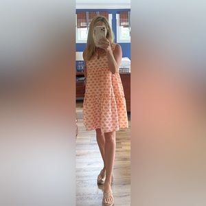 Fun Orange/pink rainbow print dress, size medium.